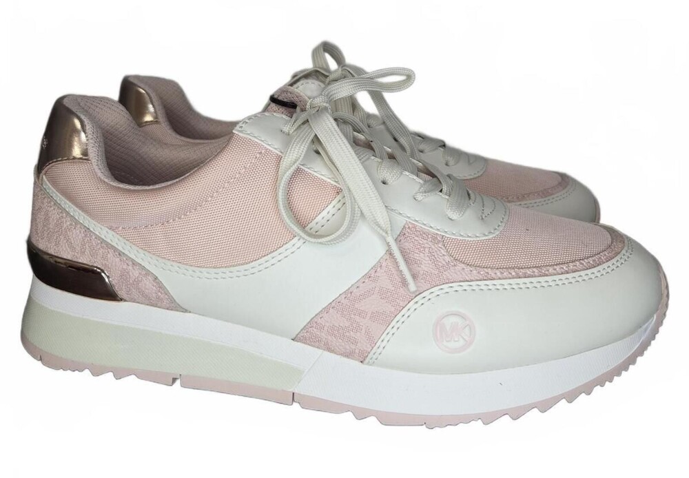 Michael Kors Pink &amp; White Sneakers w/ Rose Gold Accents 8.5